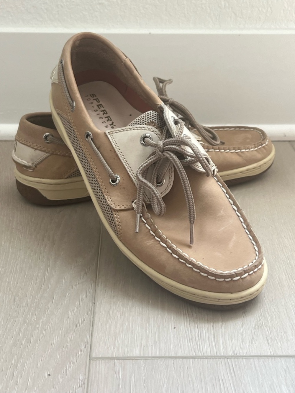 Sperry Top-Sider Men’s Size 9 Tan Leather Boat Shoes Excellent Condition